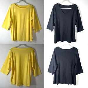 Belle Kim Gravel Set of 2 T-Shirts black & Yellow modal blend